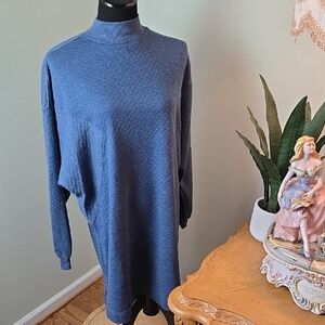 Hatch Maternity Belen Blue Quilted Sweater Dress